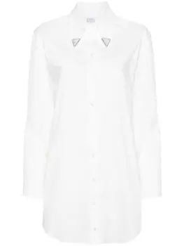 Giuseppe Di Morabito платье-рубашка мини с металлическими нашивками, белый