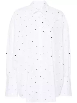 Giuseppe Di Morabito поплиновая рубашка со стразами, белый