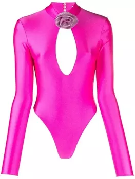 Giuseppe Di Morabito топ с вырезами и цветочной аппликацией, розовый