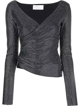 Giuseppe Di Morabito топ со сборками и стразами, черный