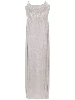 Giuseppe Di Morabito вечернее платье с кристаллами, нейтральный цвет