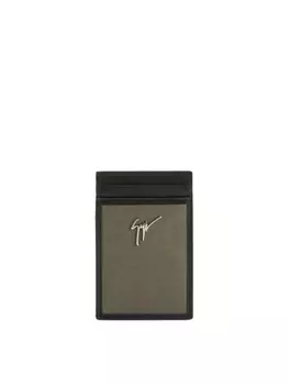 Giuseppe Zanotti Albert logo-plaque card holder, серый