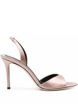 Giuseppe Zanotti атласные босоножки с ремешком на пятке, коричневый