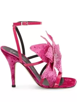 Giuseppe Zanotti бархатные босоножки Florant, розовый