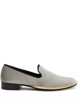 Giuseppe Zanotti бархатные лоферы Flash, серый