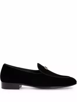 Giuseppe Zanotti бархатные лоферы GZ Rudolph, черный