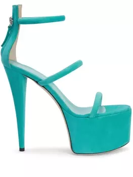 Giuseppe Zanotti босоножки Aida 150 на платформе, зеленый