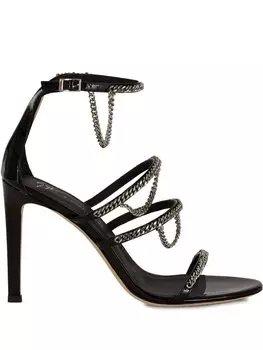 Giuseppe Zanotti босоножки Catena с цепочным декором, черный