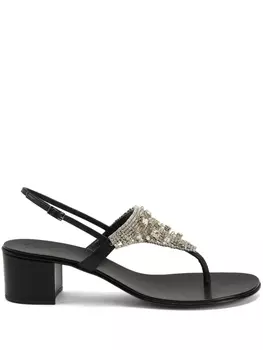 Giuseppe Zanotti босоножки Clarett 40 с кристаллами, черный