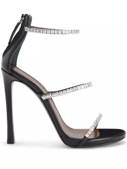 Giuseppe Zanotti босоножки Harmony 80 с кристаллами, черный
