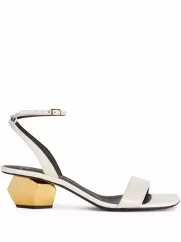 Giuseppe Zanotti босоножки Mangentha на скульптурном каблуке, белый