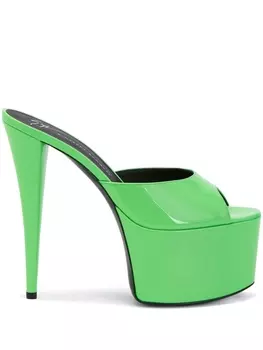 Giuseppe Zanotti босоножки на платформе с открытыми носком, зеленый
