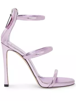 Giuseppe Zanotti босоножки на шпильке с эффектом металлик, розовый