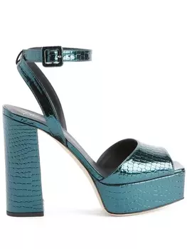 Giuseppe Zanotti босоножки New Betty 120 с пряжками, зеленый