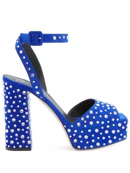 Giuseppe Zanotti босоножки New Betty 120 с кристаллами, синий