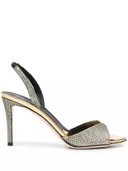 Giuseppe Zanotti босоножки с кристаллами, золотистый