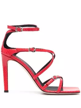 Giuseppe Zanotti босоножки с тиснением под змеиную кожу, красный