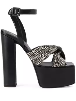 Giuseppe Zanotti босоножки Souree 150 с кристаллами, черный