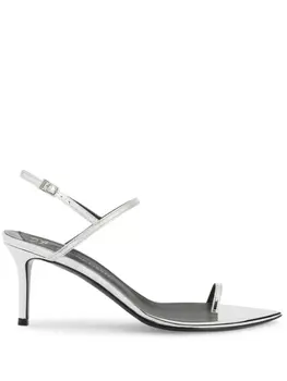 Giuseppe Zanotti босоножки Symonne 70 с ремешком на пятке, серебристый
