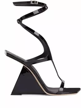 Giuseppe Zanotti босоножки Tutankamon 105 из лакированной кожи, черный