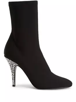 Giuseppe Zanotti ботильоны Calixtee 100 с кристаллами, черный
