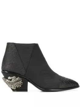 Giuseppe Zanotti ботильоны Kevan Alligator с тиснением под кожу крокодила, черный