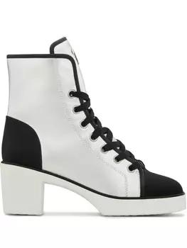 Giuseppe Zanotti ботильоны Nidir на массивном каблуке, серебристый