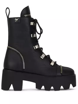 Giuseppe Zanotti ботинки в стиле милитари на массивной подошве, черный
