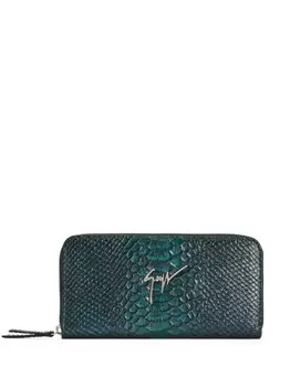Giuseppe Zanotti Charlotte logo-plaque leather wallet, зеленый