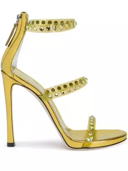 Giuseppe Zanotti декорированные босоножки, желтый