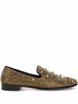 Giuseppe Zanotti декорированные лоферы Lewis с заклепками, черный