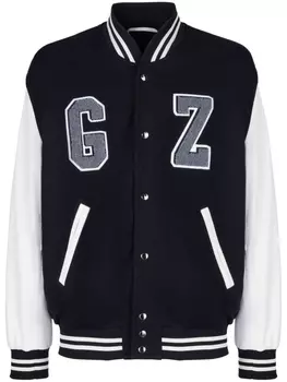 Giuseppe Zanotti flocked-logo varsity bomber jacket, черный