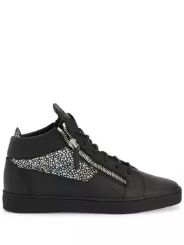 Кроссовки Giuseppe Zanotti Frankie Logo-plaque, черный/серебристый