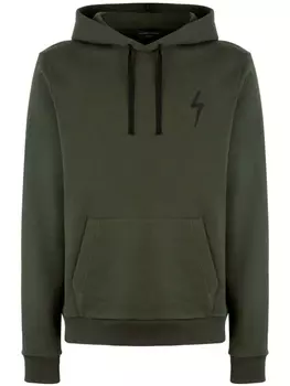 Giuseppe Zanotti худи Arthen с вышитым логотипом, зеленый