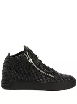 Кеды Giuseppe Zanotti Frankie из фактурной кожи высокие, черный