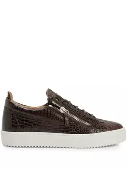 Giuseppe Zanotti кеды Frankie на шнуровке, коричневый
