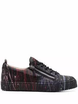 Giuseppe Zanotti кеды Frankie с эффектом разбрызганной краски, черный