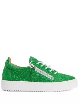 Giuseppe Zanotti кеды Frankie с блестками, зеленый