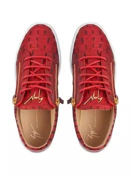 Giuseppe Zanotti кеды Frankie с тиснением под крокодила, красный