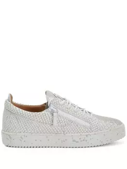 Giuseppe Zanotti кеды Frankie с тиснением под кожу змеи, белый