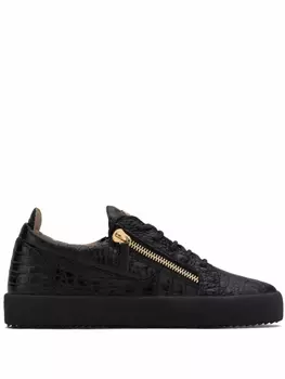 Giuseppe Zanotti кеды Frankie с тиснением под крокодила, черный