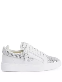 Giuseppe Zanotti кеды GZ94 со стразами, белый