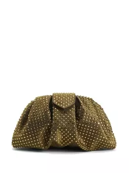 Giuseppe Zanotti клатч Amandhe со стразами, зеленый
