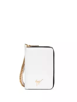 Giuseppe Zanotti клатч Aymeric с цепочкой, белый