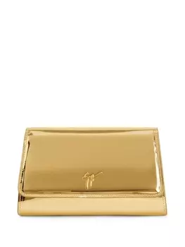 Giuseppe Zanotti клатч Cleopatra с эффектом металлик, золотистый