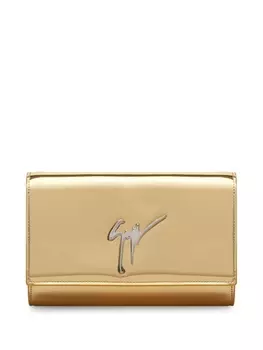 Giuseppe Zanotti клатч Cleopatra с эффектом металлик, золотистый
