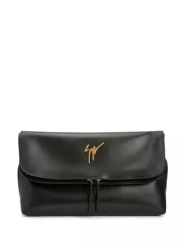 Giuseppe Zanotti клатч с логотипом, черный