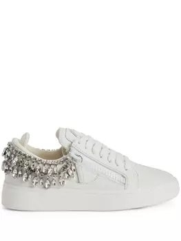 Giuseppe Zanotti кроссовки GZ94 с кристаллами, белый