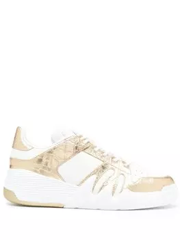 Giuseppe Zanotti кроссовки на шнуровке с эффектом металлик, белый