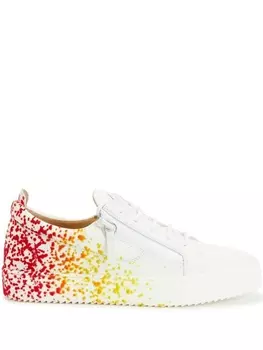 Giuseppe Zanotti кроссовки с эффектом разбрызганной краски, белый